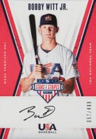 2019 Panini Stars & Stripes USA 18U National Team Signatures #BW Bobby Witt Jr. Baseball Card