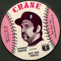1976 Crane Potato Chips Discs # Thurman Munson Baseball Card