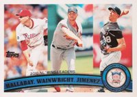 2011 Topps #11 Adam Wainwright/Roy Halladay/Ubaldo Jimenez Baseball Card