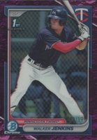 2024 Bowman Chrome Prospects #BCP43 Walker Jenkins Fuchsia Lunar Refractor Baseball Card
