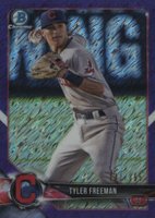2018 Bowman Chrome Prospects #BCP172 Tyler Freeman Purple Shimmer Baseball Card