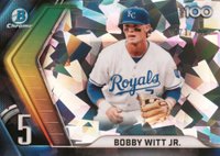 2022 Bowman Chrome Scouts' Top 100 #BTP5 Bobby Witt Jr. Atomic Refractor Baseball Card