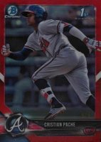 2018 Bowman Prospects Chrome #46 Cristian Pache Red Refractor Baseball Card
