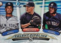 2018 Bowman Talent Pipeline Chrome #NYY Albert Abreu/Gleyber Torres/Justus Sheffield Baseball Card