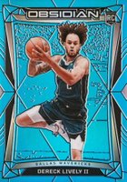 2023 Panini Obsidian #120 Dereck Lively II Electric Etch Blue Flood Fotl Basketball Card