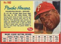1962 Post Cereal #192 Pancho Herrera Baseball Card