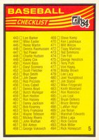 1984 Donruss #5 Checklist 443-546 Baseball Card