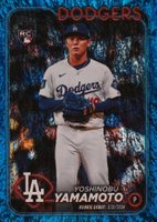 2024 Topps Update #US149 Yoshinobu Yamamoto Blue Holo Foilboard Baseball Card