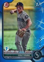 2022 Bowman Draft 1st Edition #112 Cole Young Blue Foil Baseball Card