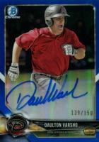 2018 Bowman Chrome Prospects Autographs #BCPADV Daulton Varsho Blue Refractor Baseball Card