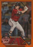 2023 Topps Chrome Logofractor Edition #95 Corbin Carroll Orange Refractor Baseball Card