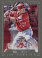 2017 Panini Diamond Kings #67 Mike Trout Red Jersey-Framed Gray Baseball Card