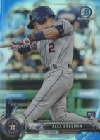 2017 Bowman Chrome #12 Alex Bregman Gray Uniform-Blue Refractor Baseball Card