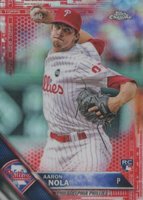 2016 Topps Chrome #114 Aaron Nola Red Refractor Baseball Card