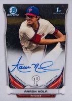 2014 Bowman Chrome Draft Pick Autograph #AN Aaron Nola Baseball Card