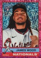 2025 Topps Heritage #231 James Wood Chrome-Pink Sparkle Refractor Baseball Card