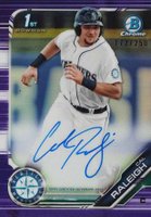 2019 Bowman Chrome Prospects Autographs #CPACR Cal Raleigh Purple Refractor Baseball Card