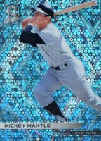 2018 Panini Chronicles Spectra #7 Mickey Mantle Neon Blue Baseball Card