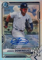 2021 Bowman Draft #BDC77 Jasson Dominguez Variation-Autograph Baseball Card