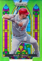 2021 Panini Prizm Stained Glass #SG-1 Mike Trout Lime Green Prizm Baseball Card