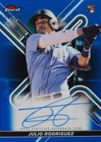2022 Topps Finest Finest Autographs #JRO Julio Rodriguez Blue Refractor Baseball Card