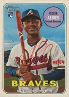 2018 Topps Heritage Real One Autographs #OA Ozzie Albies Red Ink Baseball Card