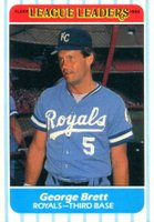 1986 Fleer League Leaders #2 George Brett Baseball Card