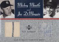 2001 Upper Deck Pinstripe Exclusive Mantle Jersey Combo #MMCJ7 Joe DiMaggio/Mickey Mantle Baseball Card