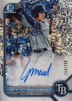 2022 Bowman Chrome Prospect Autographs #CPACM Curtis Mead Speckle Refractor Baseball Card