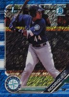 2019 Bowman Prospects Chrome #33 Julio Rodriguez Blue Shimmer Baseball Card