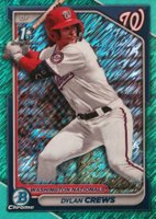 2024 Bowman Chrome Prospects #BCP23 Dylan Crews Aqua Shimmer Refractor Baseball Card
