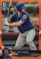 2018 Bowman Prospects Chrome #137 Pete Alonso Orange Refractor Baseball Card