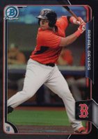 2015 Bowman Chrome Prospects #BCP34 Rafael Devers Black Refractor Baseball Card