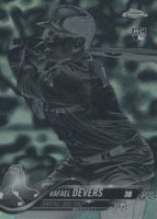 2018 Topps Chrome #25 Rafael Devers Batting-Negative Refractor Baseball Card