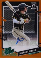 2023 Panini Donruss Optic Rated Prospect Signatures #RPSJM Jackson Merrill Orange Baseball Card