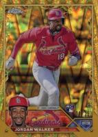 2023 Topps Gilded Collection #120 Jordan Walker Raywave Gold Etch Baseball Card