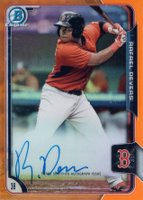 2015 Bowman Prospect Autographs #RD Rafael Devers Chrome-Orange Refractor Baseball Card