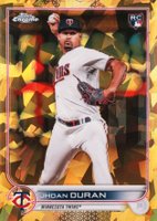2022 Topps Chrome Update Sapphire Edition #277 Jhoan Duran Gold Baseball Card