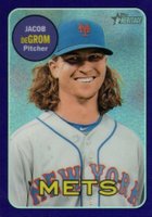 2018 Topps Heritage  #72 Jacob DeGrom Chrome-Purple Refractor Baseball Card