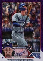 2023 Topps #395 James Outman Purple Foil Baseball Card