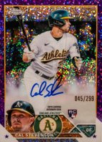 2023 Topps Chrome Rookie Autograph #RACST Cal Stevenson Purple Speckle Baseball Card