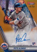 2019 Bowman's Best Best of 2019 Autographs #B19PA Pete Alonso Gold Refractor Baseball Card