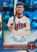 2022 Bowman Sapphire Edition Chrome Prospect Autographs #BA Bryan Acuna Baseball Card
