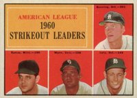 1961 Topps #50 A.L. Strikeout Leaders Baseball Card