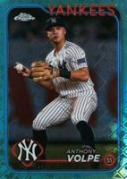 2024 Topps Chrome Logofractor Edition #236 Anthony Volpe Aqua Refractor Baseball Card
