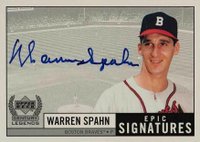 1999 Upper Deck Century Legends Epic Signatures #WS Warren Spahn Epic Signatures Baseball Card