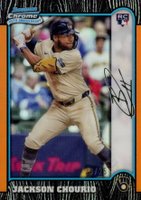 2024 Bowman Chrome 1999 Bowman Chrome 25th Anniversary #14 Jackson Chourio Orange Refractor Baseball Card