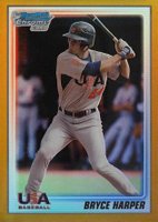 2010 Bowman Chrome 18U USA Baseball #BC8 Bryce Harper Gold Refractor Baseball Card