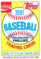1981 Coca-Cola # Phillies Header Baseball Card