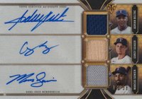 2022 Topps Triple Threads Autograph Relic Combos #ARCBSS Adrian Beltre/Corey Seager/Marcus Semien Baseball Card